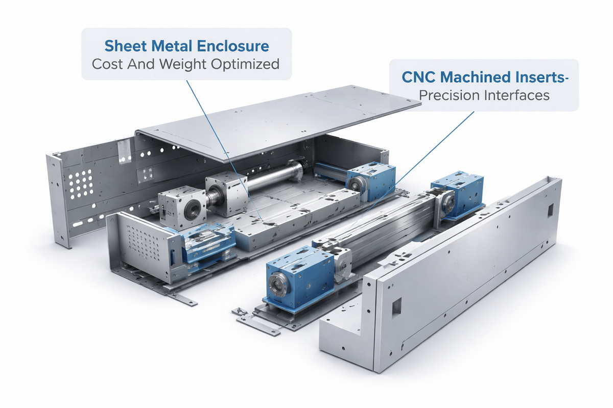 Hybrid Sheet Metal And CNC Assembly Hybrid Sheet Metal And CNC Assembly