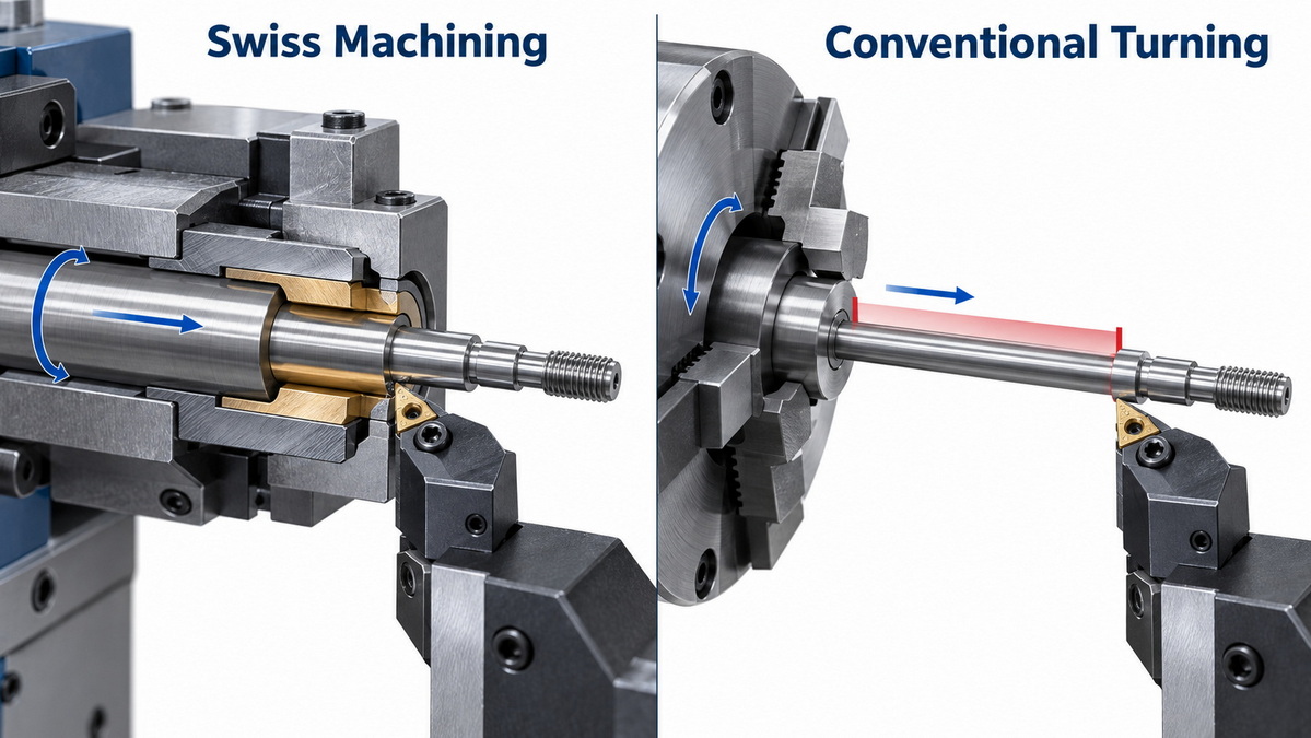 Swiss Machining And Conventional Turning Comparison