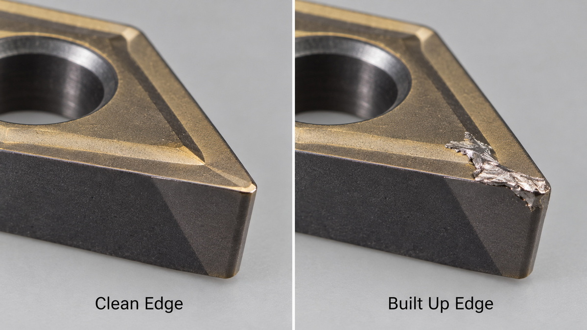 Clean Cutting Edge and Built Up Edge Comparison