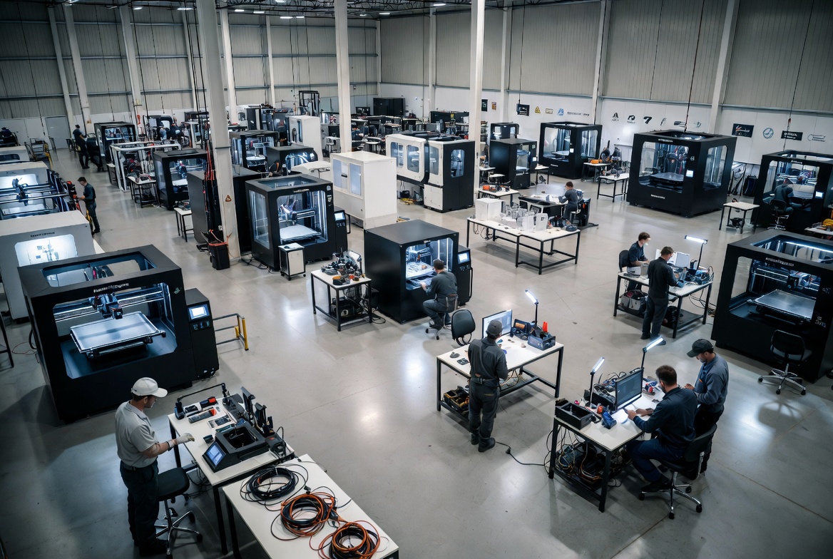 Industrial 3D Printing Production Floor Industrial 3D Printing Production Floor