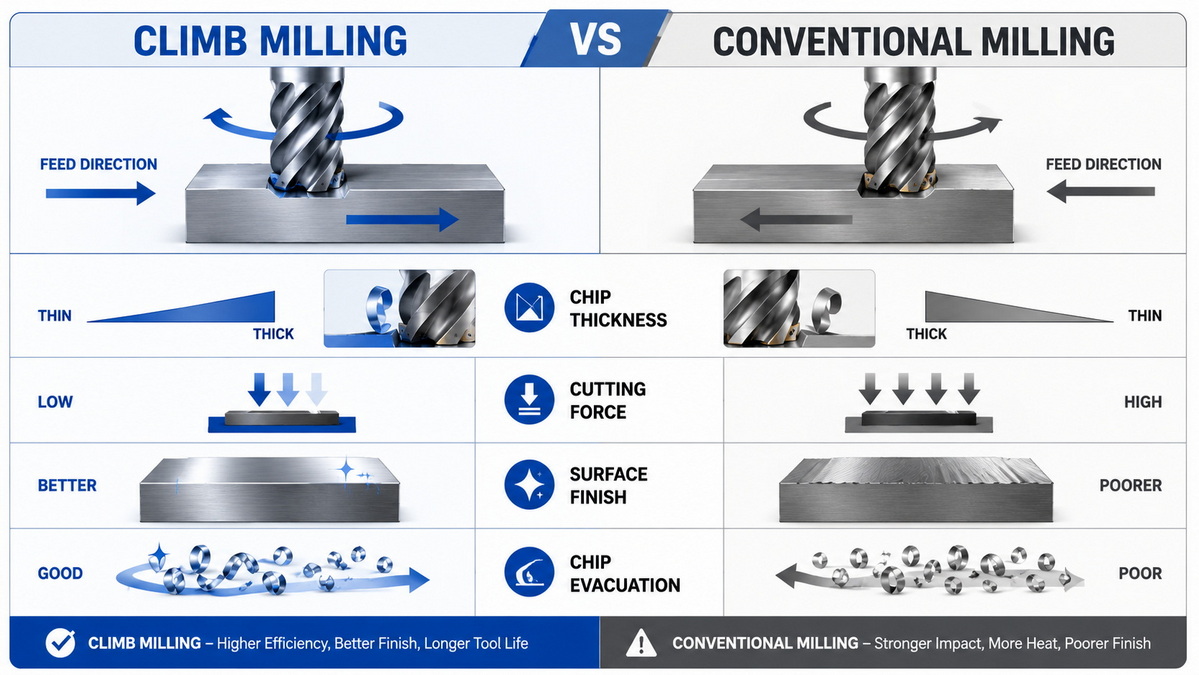 Climb Milling Vs Conventional Milling Chart