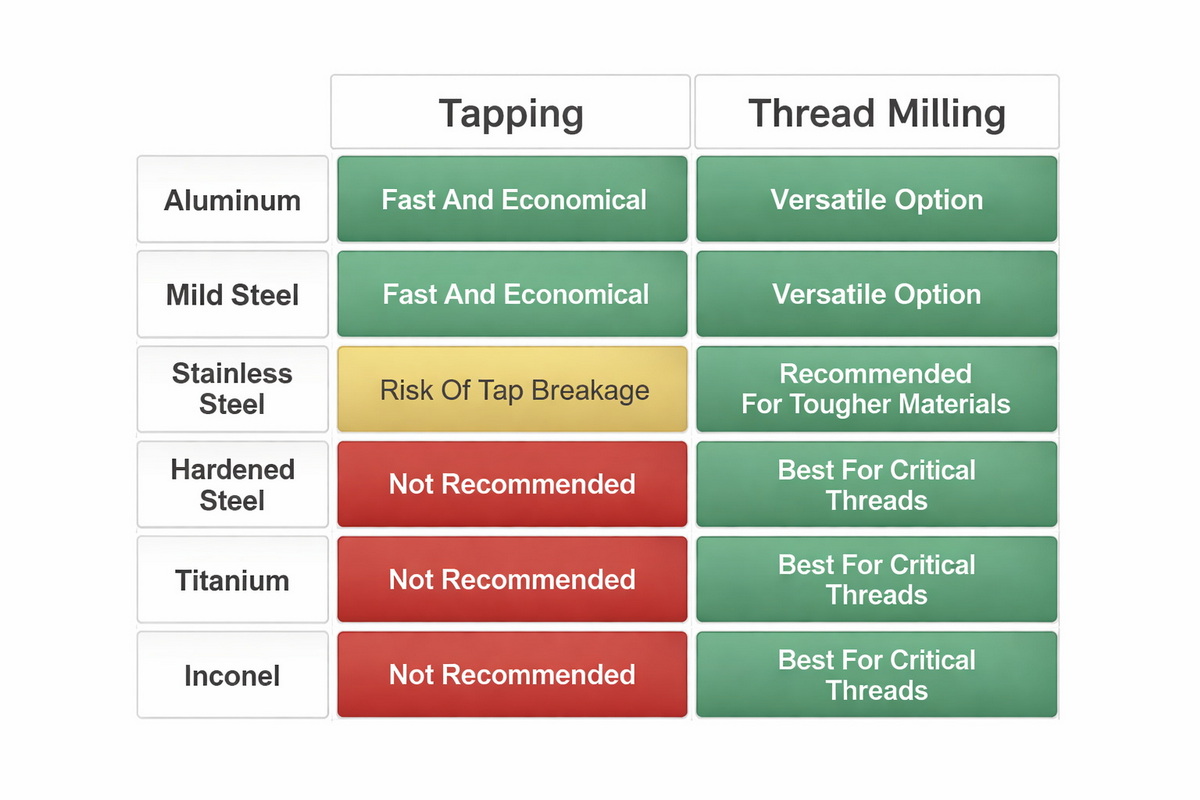 Threading Method Material Matrix