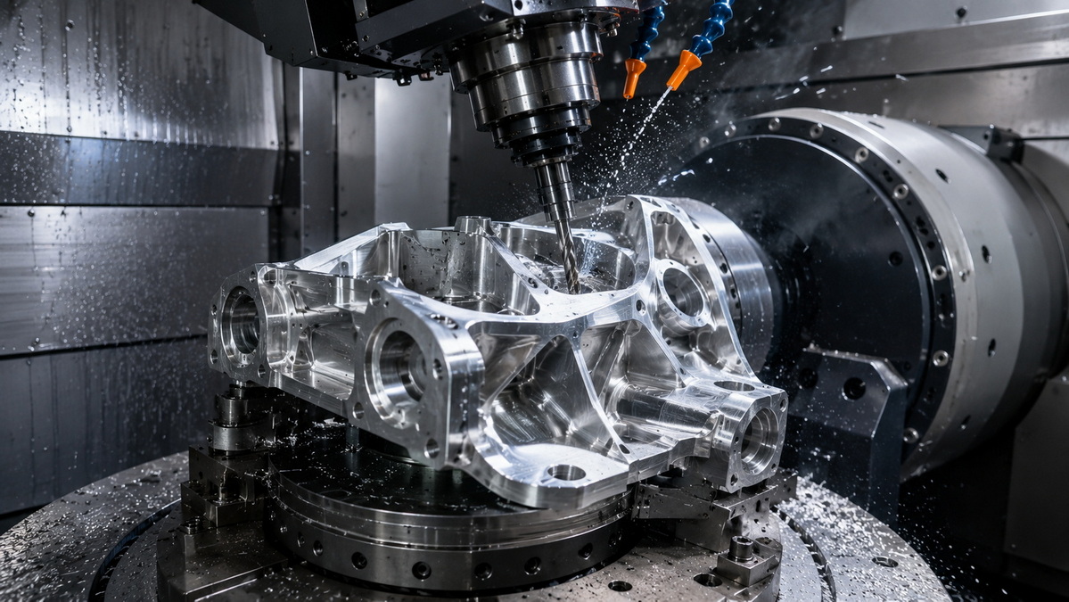 Complex Aluminum Part Five Axis Machining