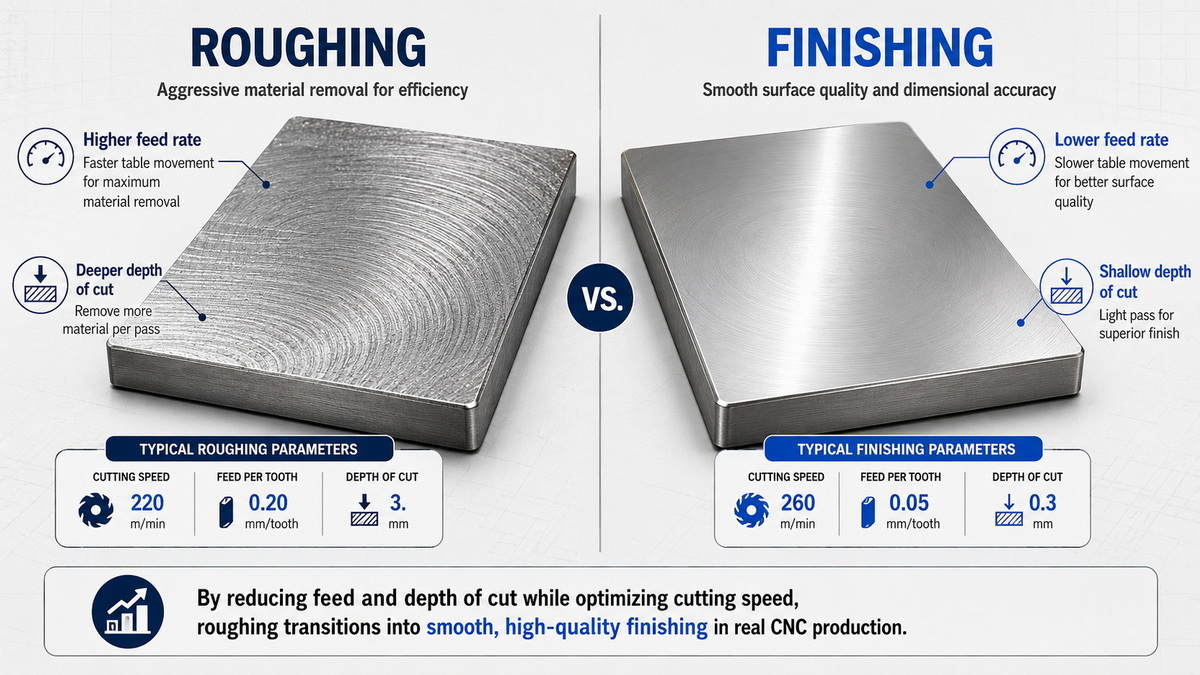 Roughing And Finishing Face Milling Comparison