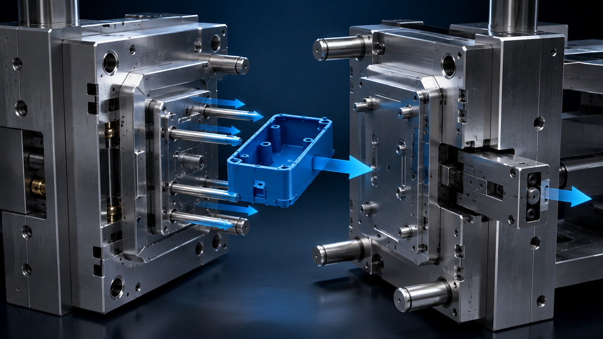 Injection Mold Ejection And Side Actions
