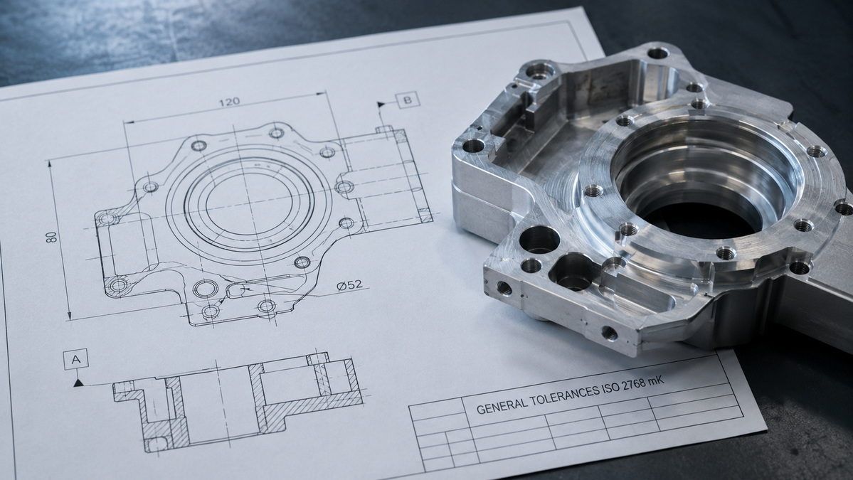 ISO 2768 MK Engineering Drawing Example