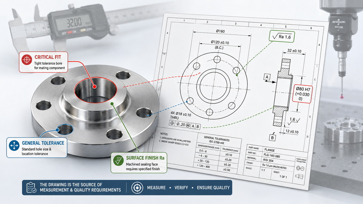 CNC 図面の公差と検査